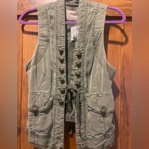 Free People NWT OLIVE small Vest